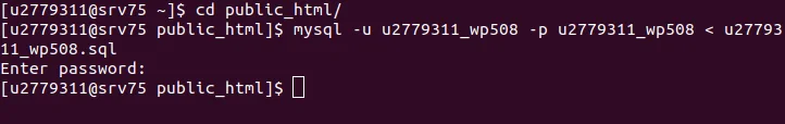 Restore Database menggunakan SSH