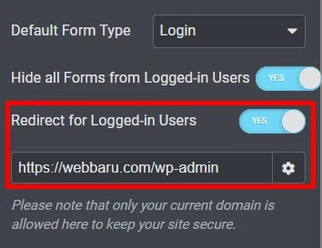 konfigurasi element login registration form esential addons 2