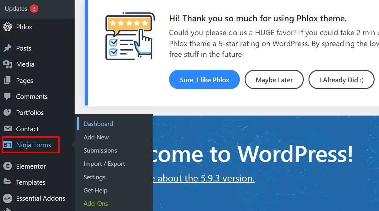 cara install ninja form WordPress 2