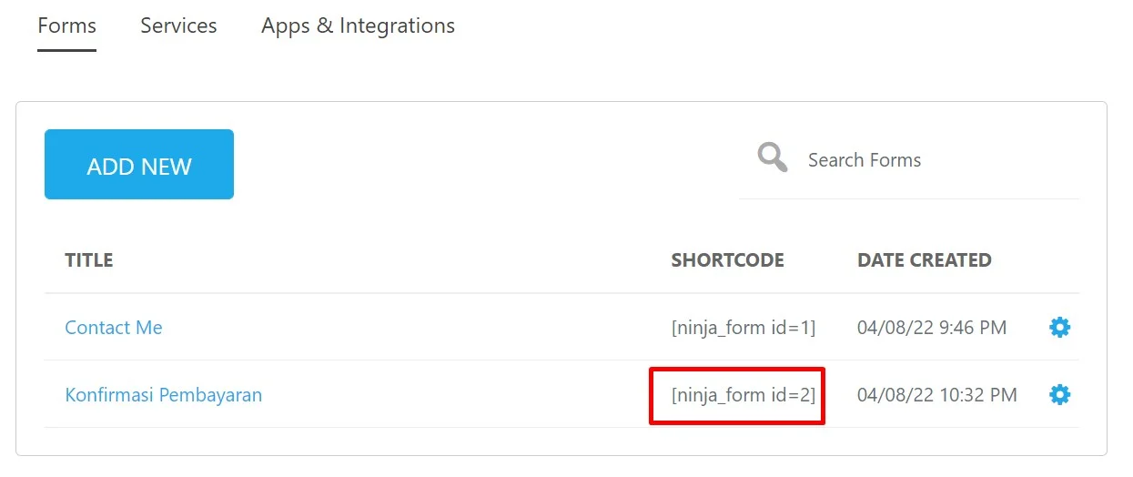cara install ninja form WordPress 8